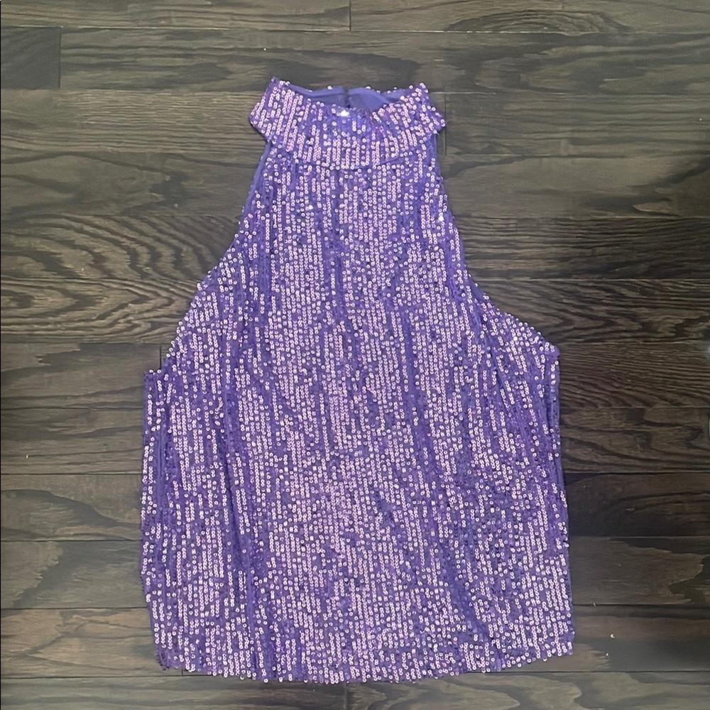 Purple Sequin High Neck Top S/M